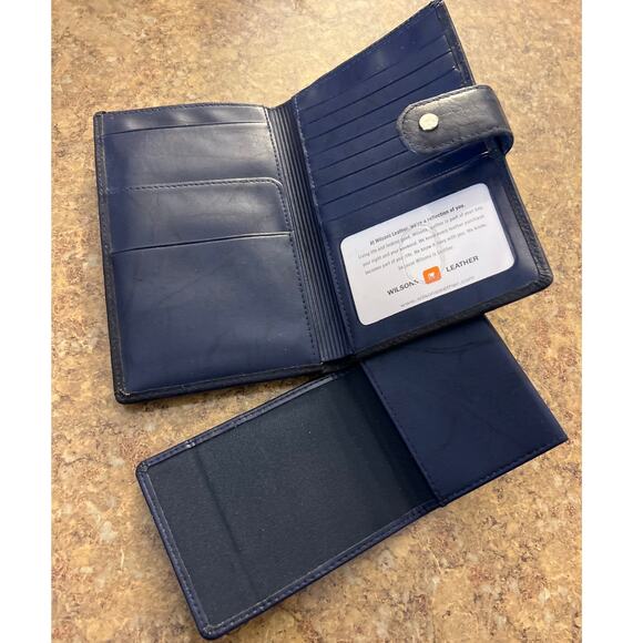Vintage Wilsons Leather Navy Blue Wallet - Picture 5 of 9